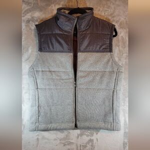 Men's Quilted Grey & Charcoal Puffer Vest - Unbranded